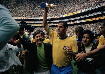 O capit&atilde;o Carlos Alberto, na Copa de 1970. 