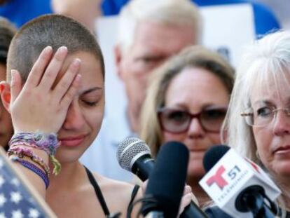 Emma González intervino con un apasionado discurso en una concentración antiarmas este sábado