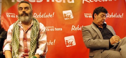 Juan Manuel Sánchez Gordillo y Diego Valderas, en un acto de IU.