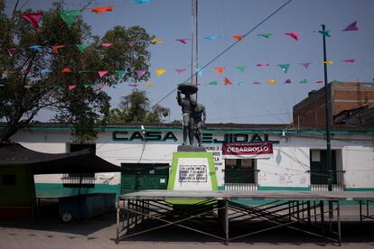 Plaza central de Xoxocotla. Los dirigentes de este municipio indígena se encuentran en disputa debido a los asesinatos del alcalde Benjamín López Palacios, perpetrado en enero de 2022, y el de Manuel Alejandro Jiménez Ponciano, secretario general en marzo pasado.