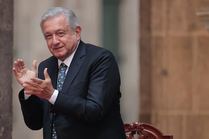 El presidente de México, Andrés Manuel López Obrador, durante un acto público el 5 de mayo.