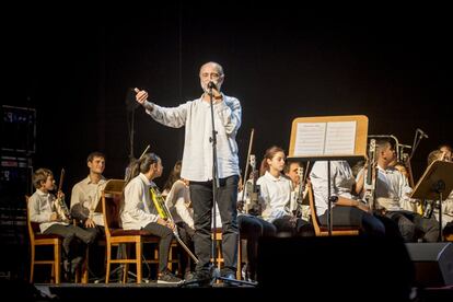 'La Música del Reciclaje' durante el concierto que ofrecieron en el Teatro Real de Madrid las pasadas navidades.