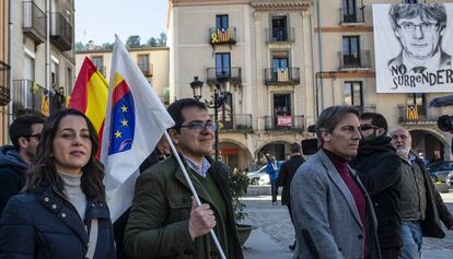 Arrimadas visita Amer, el poble de Puigdemont.