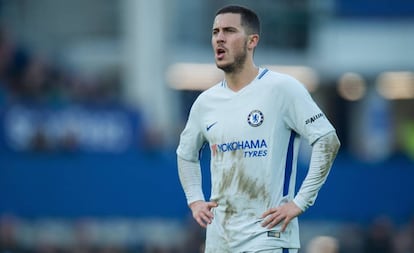 Eden Hazard, durante un partido contra el Everton.