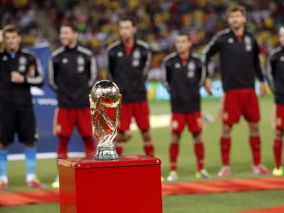 El trofeo del Mundial, en el Soccer City.