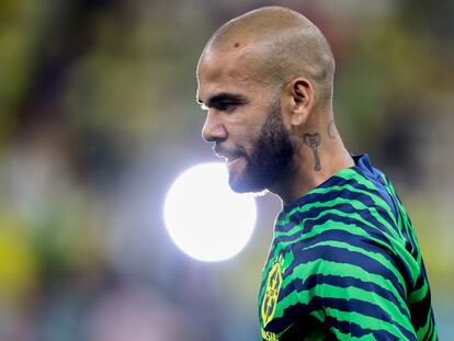 Dani Alves of Brazil during the FIFA World Cup Qatar 2022 Group G match between Brazil and Serbia at Lusail Stadium on November 24, 2022 in Lusail City, Qatar.