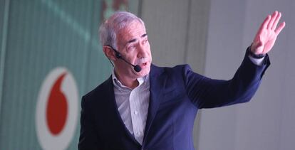 Antonio Coimbra, consejero delegado de Vodafone España, en la presentación de los resultados de hoy.