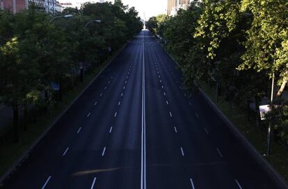 El Paseo de la Castellana, el domingo por la mañana.