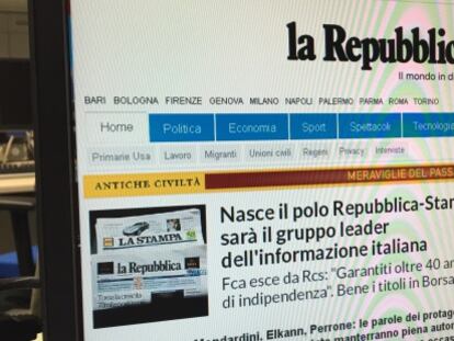 Captura de pantalla del diario &#039;la Repubblica&#039;.