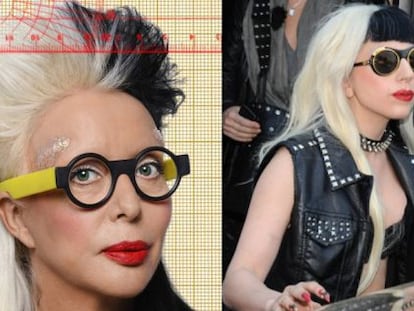 De derecha a izquierda la artista Orlan y Lady Gaga.