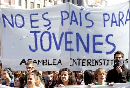 Manifestación estudiantil frente al Ministerio de Educación en 2012.