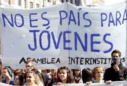 Manifestación estudiantil frente al Ministerio de Educación en 2012.