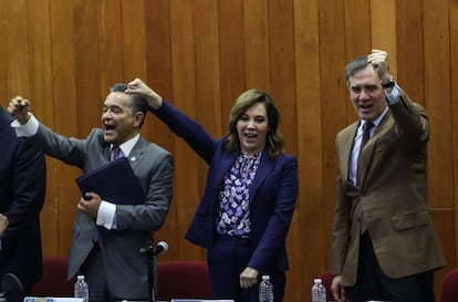 Lorenzo Córdova, Reyes Rodríguez Mondragón, magistrado presidente Blanca Lilia Ibarra, comisionada presidente del INAI encabezaron foro Justicia Electoral, Reforma Electoral