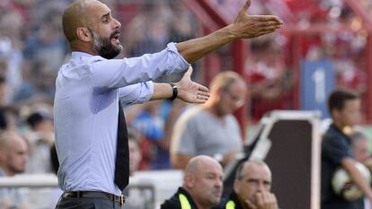 Guardiola during a cup game against Noettingen last weekend.
