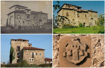 Arriba la izquierda, la casa familiar de Calderón de la Barca en una imagen de la época. El resto de las imágenes son del estado actual de la vivienda.
