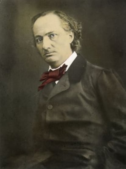 Retrato coloreado de Baudelaire realizado por F&eacute;lix Nadar en 1860.