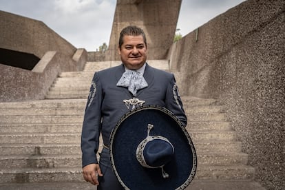 grupo musical Mariachi Vargas durante una entrevista para EL PAÍS