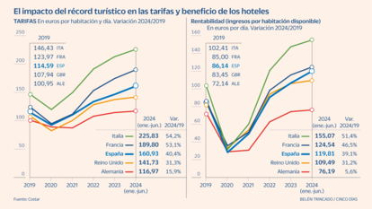 Precio y rentabilidad hoteles Gráfico