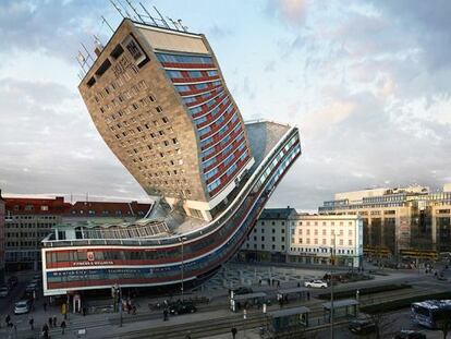 Edificio deformado en Múnich.