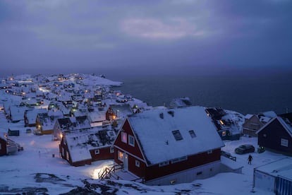 Casas cubiertas por nieve, la semana pasada en Nuuk.