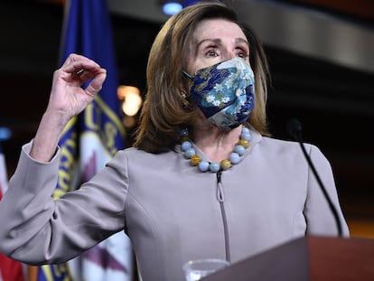 La líder demócrata de la Cámara de Representantes, Nancy Pelosi, en el Capitolio.