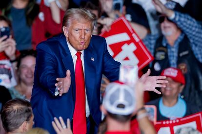 El candidato republicano Donald Trump en un acto electoral en Greensboro, Carolina del Norte.