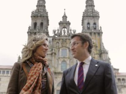 La ministra en funciones de Ciencia e Innovación, Cristina Garmendia, junto al presidente de la Xunta, Alberto Núñez Feijóo.