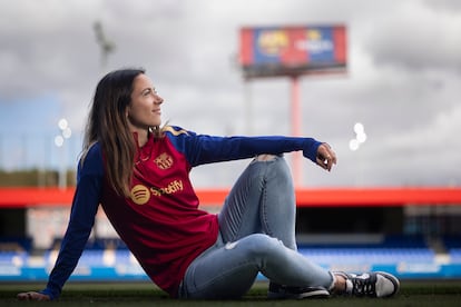 Bonmatí, en la previa de las semifinales de la Champions, en la ciudad deportiva.