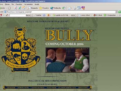 Presentación del videojuego <i>Bully</i> en Internet.