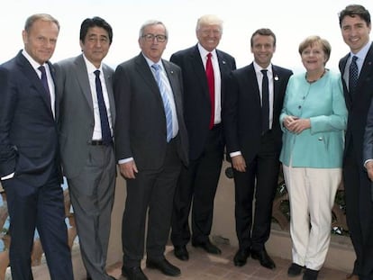Foto de familia durante la cumbre del G7.