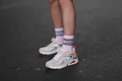 Detail of how Generation Z wears socks.