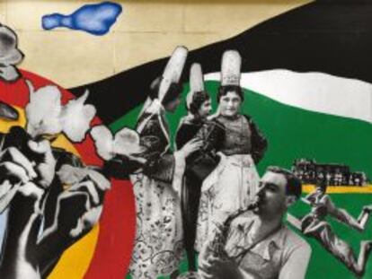 Reconstrucción del mural de Fernand Léger y Charlotte Perriaud para el Pabellón de Agricultura la Exposición Internacional de París de 1937, titulado 'Felicidad esencial, placeres nuevos'.