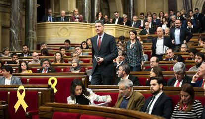 Los diputados del PPC, abandonan, en desacuerdo por la fórmula de debate elegida por el presidente Roger Torrent.