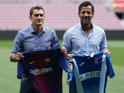 Valverde i Sánchez Flores, al Camp Nou.