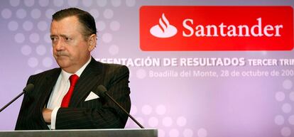 El consejero delegado del Grupo Santander, Alfredo Sáenz, en una imagen datada en octubre de 2008.