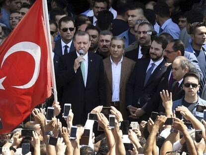 O presidente turco, Recep Tayyip Erdogan, no dia 22 de julho em Ancara.