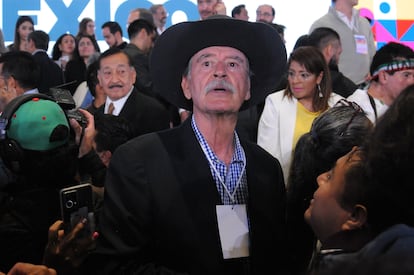 Vicente Fox durante un evento de la alianza Va por México