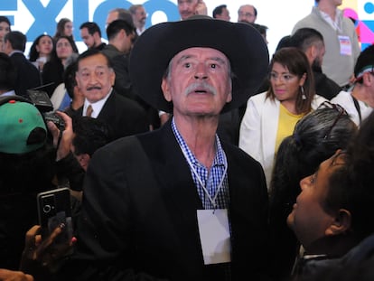 Vicente Fox durante un evento de la alianza Va por México