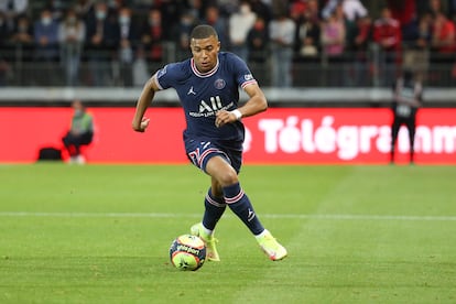 Kylian Mbappé, este pasado fin de semana durante el Brest-PSG.