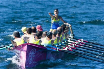 Traineras en la ría de Muros. 