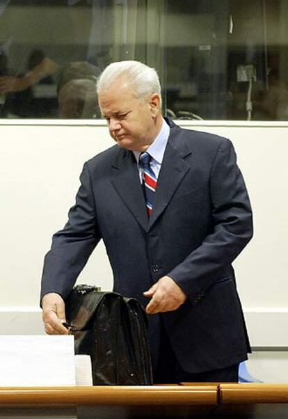 Slobodan Milosevic, en el Tribunal Internacional de La Haya.