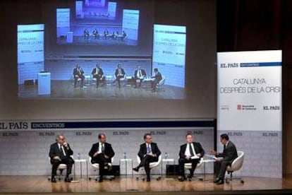 La primera mesa de debate del foro 'Cataluña después de la crisis' de EL PAÍS sobre el estado de la empresa catalana.