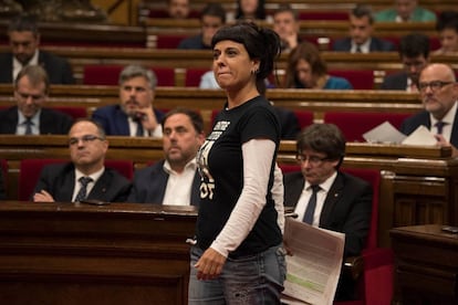 Anna Gabriel, en el Parlament, el pasado 10 de octubre.