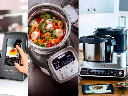 Comparamos tres robots de cocina de las marcas Moulinex, Taurus y Kenwood.