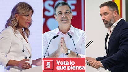 Yolanda Díaz Pedro Sánchez Santiago Abascal