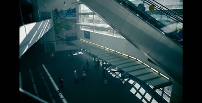 Rodaje de un anuncio de Colgate en el pabellón 14 de Ifema, simulando una estancia del aeropuerto.