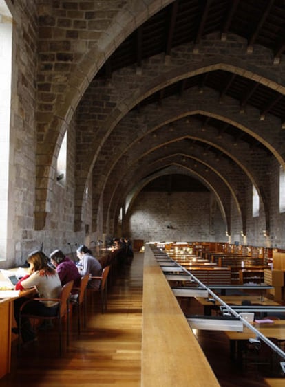 Sala de lectura de la Biblioteca Nacional de Catalunya, en Barcelona.