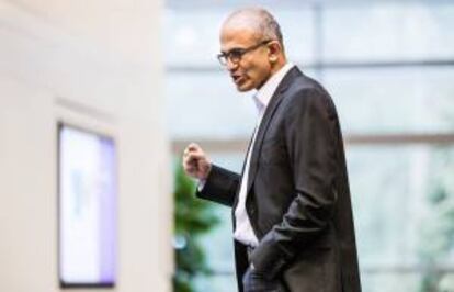 Imagen sin fecha, cedida por Microsoft el pasado 4 de febrero, en la que se registró al nuevo consejero delegado del gigante del software, Satya Nadella.