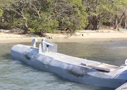 El submarino interceptado por la Armada de Colombia.
