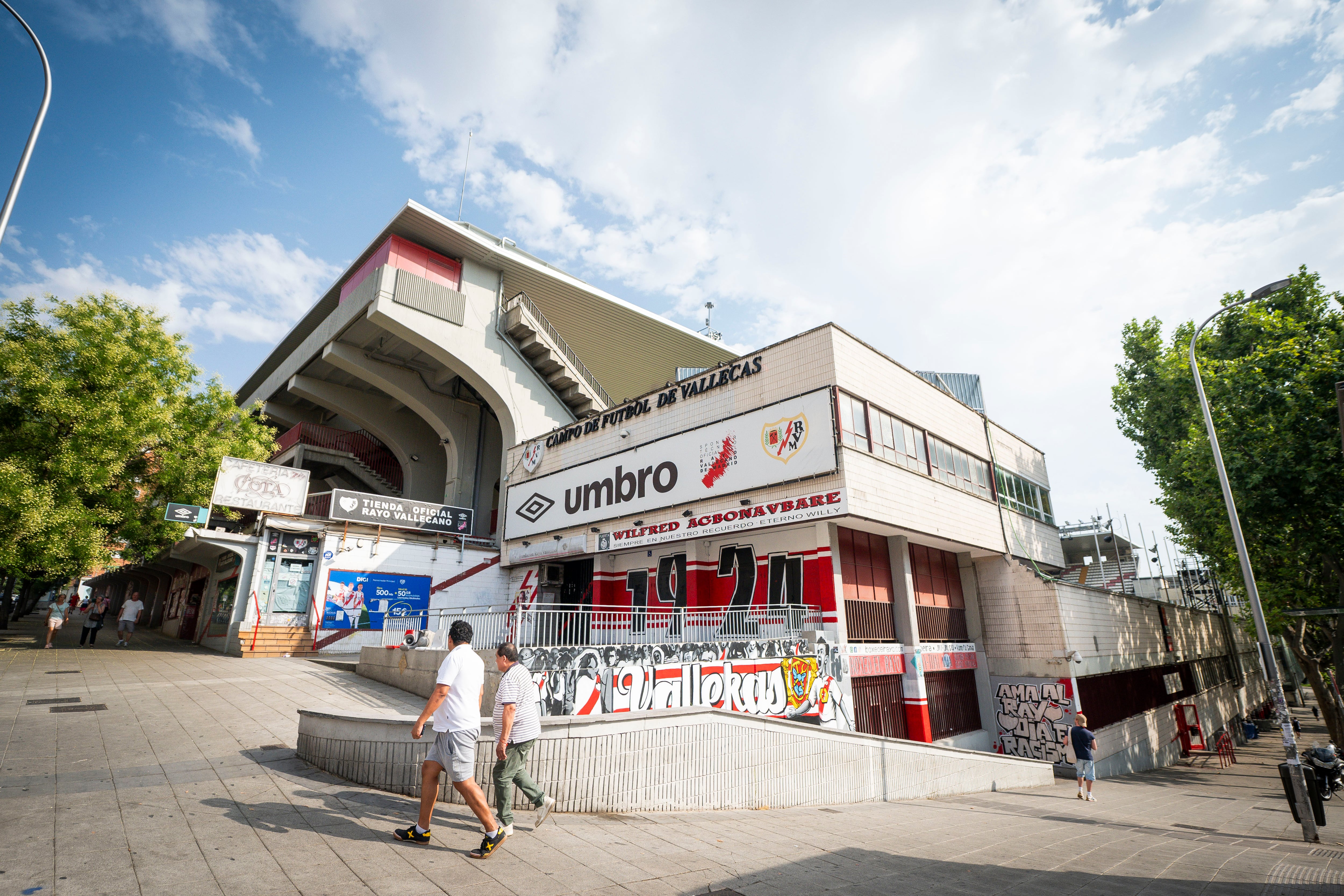 Exterior del estadio, este martes.